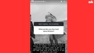 Screenshot of the response from the story on Instagram